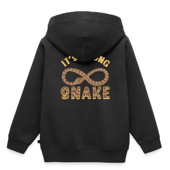Es ist eine lange Schlange - Kinder Premium Organic Hoodie - Schwarz - Hinten - AI Model Kid Male (0cm)