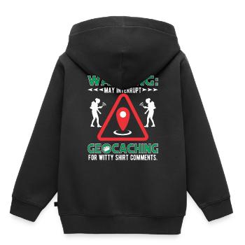 Interrompre le géocaching pour des commentaires pleins d’. - Sweat Premium à capuche enfant bio - noir - Dos - AI Model Kid Male (0cm)