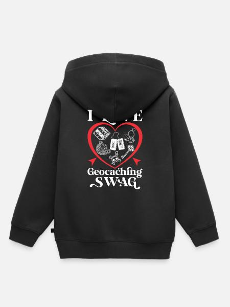 Ich liebe Geocaching Swag - Kinder Premium Organic Hoodie - Schwarz