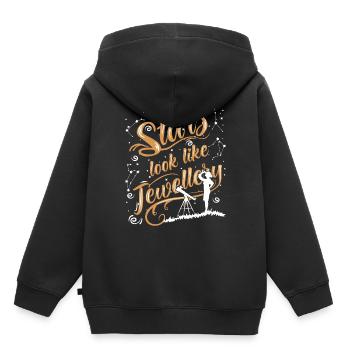 Sterne sehen aus wie Schmuck. - Kinder Premium Organic Hoodie - Schwarz - Hinten - AI Model Kid Male (0cm)