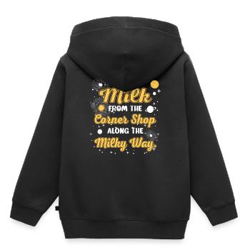Mon lait du magasin du coin le long de la Voie lactée. - Sweat Premium à capuche enfant bio - noir - Dos - AI Model Kid Male (0cm)