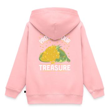Protect your treasure - Kids Premium Organic Hoodie - rose - Back - AI Model Kid Female (0cm)