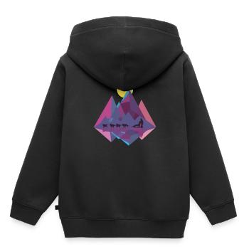 Schlittenhund Schlitten Huskey Hunde Schlitten - Kinder Premium Organic Hoodie - Schwarz - Hinten - AI Model Kid Male (0cm)