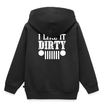Je l'aime sale drôle amants de jeep hors route sarcasme - Sweat Premium à capuche enfant bio - noir - Dos - AI Model Kid Male (0cm)
