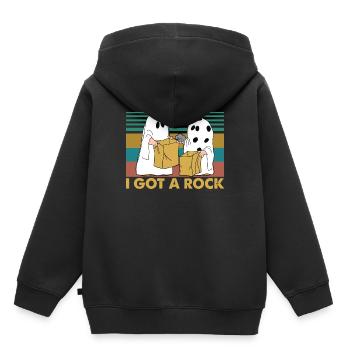 J'ai eu un rocher drôle halloween - Sweat Premium à capuche enfant bio - noir - Dos - AI Model Kid Male (0cm)
