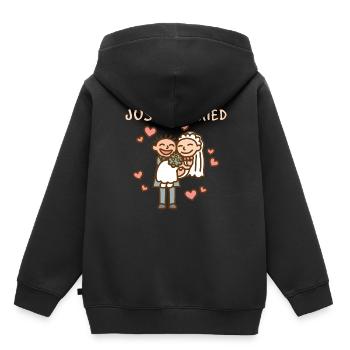 Hochzeitspaar Ehe - Kinder Premium Organic Hoodie - Schwarz - Hinten - AI Model Kid Male (0cm)
