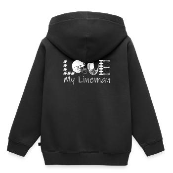 Aimer mon mari joueur de football drôle mari mari - Sweat Premium à capuche enfant bio - noir - Dos - AI Model Kid Male (0cm)