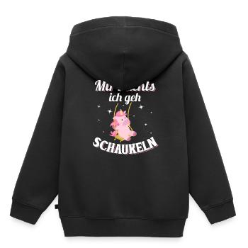 Mir reichts ich geh schaukeln - Kinder Premium Organic Hoodie - Schwarz - Hinten - AI Model Kid Male (0cm)