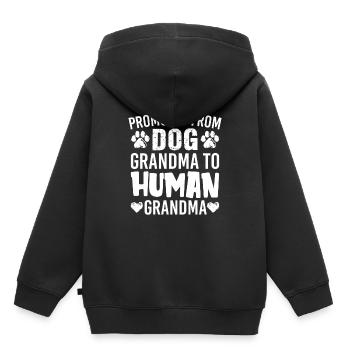 Promoted From Dog Grandma To Human Grandma Funny - Kinder Premium Organic Hoodie - Schwarz - Hinten - AI Model Kid Male (0cm)