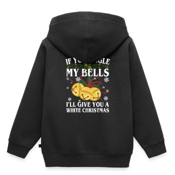 Jingle My Bells I’ll Give You A White Christmas - Sweat Premium à capuche enfant bio - noir - Dos - AI Model Kid Male (0cm)