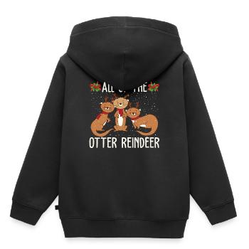 All Of The Otter Reindeer Funny Christmas Otter - Kinder Premium Organic Hoodie - Schwarz - Hinten - AI Model Kid Male (0cm)