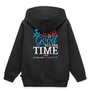 God is Good All The Time And All The Time God - Kinder Premium Organic Hoodie - Schwarz - Hinten - AI Model Kid Male (0cm)