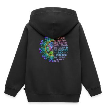 Whispered To Her You Can't With Stand The Storm - Kinder Premium Organic Hoodie - Schwarz - Hinten - AI Model Kid Male (0cm)