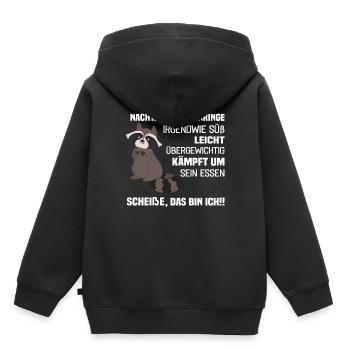 Nachtaktiv Augenringe irgendwie süß das bin ich! - Kinder Premium Organic Hoodie - Schwarz - Hinten - AI Model Kid Male (0cm)