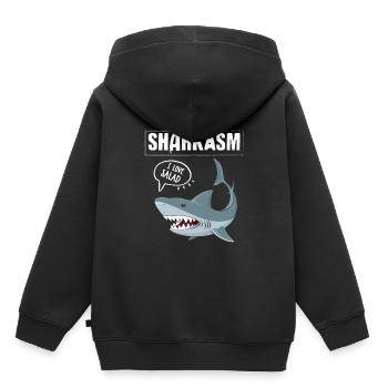 Sharkasm lustiges Sarkasmus und Hai Vegetarier - Kinder Premium Organic Hoodie - Schwarz - Hinten - AI Model Kid Male (0cm)