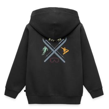 Ski und Snowboard Symbole Wintersport Liebhaber - Kinder Premium Organic Hoodie - Schwarz - Hinten - AI Model Kid Male (0cm)