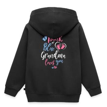 Rose ou bleu Grand-mère vous aime cadeau de douche de bébé - Sweat Premium à capuche enfant bio - noir - Dos - AI Model Kid Male (0cm)