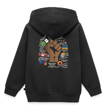 T-shirt noir Power Black History Month Fist - Sweat Premium à capuche enfant bio - noir - Dos - AI Model Kid Male (0cm)