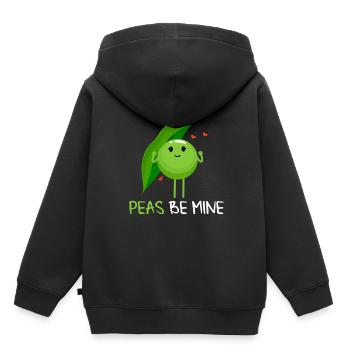 Peas be mine pea and pea pods - Kids Premium Organic Hoodie - black - Back - AI Model Kid Male (0cm)
