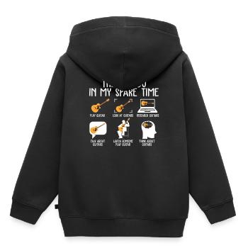 Things I Do In My Spare Time Guitar Player T Shirt - Sweat Premium à capuche enfant bio - noir - Dos - AI Model Kid Male (0cm)