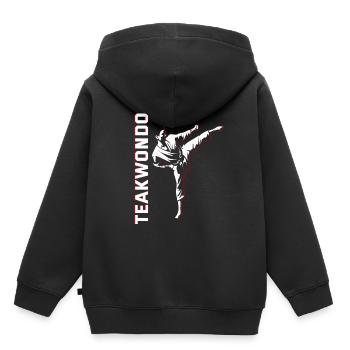 Teakwondo Kampfsport - Kinder Premium Organic Hoodie - Schwarz - Hinten - AI Model Kid Male (0cm)