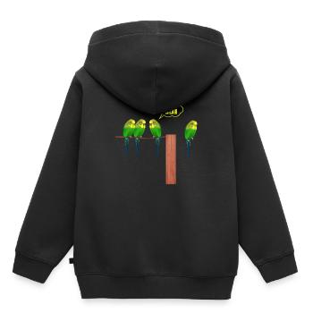 Der hat Wlan Wellensittich - Kinder Premium Organic Hoodie - Schwarz - Hinten - AI Model Kid Male (0cm)