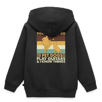 That’s What I Do I Pet Dogs Play Guitars Vintage - Sweat Premium à capuche enfant bio - noir - Dos - AI Model Kid Male (0cm)