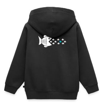 Gegen den Strom schwimmen - Kinder Premium Organic Hoodie - Schwarz - Hinten - AI Model Kid Male (0cm)