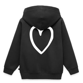 Herz Emoji Skizze - Kinder Premium Organic Hoodie - Schwarz - Hinten - AI Model Kid Male (0cm)