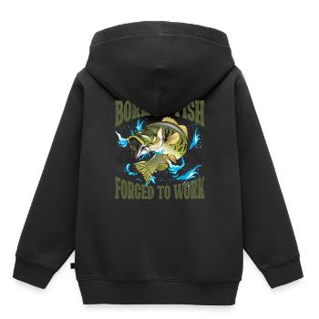Born To Fish Live To Fish Fish To Live - Kinder Premium Organic Hoodie - Schwarz - Hinten - AI Model Kid Male (0cm)