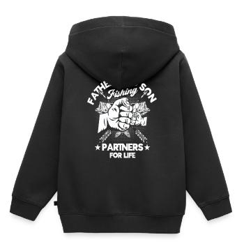 Father And Son Fishing Paryners For Life Funny - Kinder Premium Organic Hoodie - Schwarz - Hinten - AI Model Kid Male (0cm)