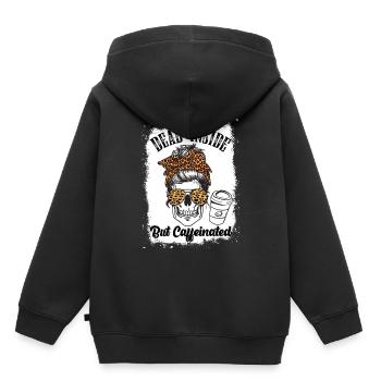Dead Inside But Caffeinated Coffee - Sweat Premium à capuche enfant bio - noir - Dos - AI Model Kid Male (0cm)