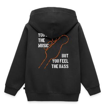 Vous entendez la musique et sentez la basse - Sweat Premium à capuche enfant bio - noir - Dos - AI Model Kid Male (0cm)