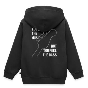 Du hörst Musik und spürst den Bass - Kinder Premium Organic Hoodie - Schwarz - Hinten - AI Model Kid Male (0cm)