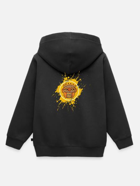 TIKI (gelb) - Kinder Premium Organic Hoodie - Schwarz