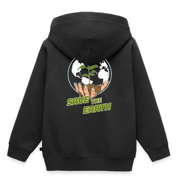 Save The Earth Welt Klimaschutz Tag der Erde - Kinder Premium Organic Hoodie - Schwarz - Hinten - AI Model Kid Male (0cm)