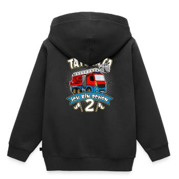 TATÜ TATA ich bin schon 2 Geburtstag Feuerwehr - Kinder Premium Organic Hoodie - Schwarz - Hinten - AI Model Kid Male (0cm)