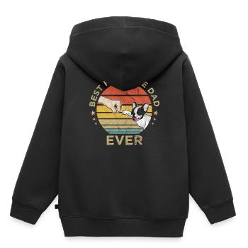 Best Frenchie Dad Ever chien bouledogue français - Sweat Premium à capuche enfant bio - noir - Dos - AI Model Kid Male (0cm)