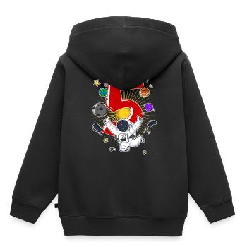 5th birthday astronaut planet spaceship planet - Kids Premium Organic Hoodie - black - Back - AI Model Kid Male (0cm)