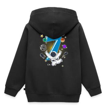 7 anniversaire astronaute planète fusée vaisseau spatial - Sweat Premium à capuche enfant bio - noir - Dos - AI Model Kid Male (0cm)
