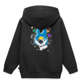 8 anniversaire astronaute planète fusée vaisseau spatial - Sweat Premium à capuche enfant bio - noir - Dos - AI Model Kid Male (0cm)