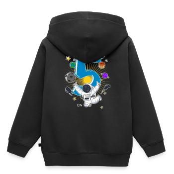5ème anniversaire astronaute planète fusée vaisseau spatial - Sweat Premium à capuche enfant bio - noir - Dos - AI Model Kid Male (0cm)