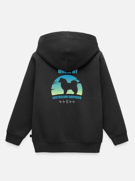 Australian Shepherd Geschenk - Kinder Premium Organic Hoodie - Schwarz