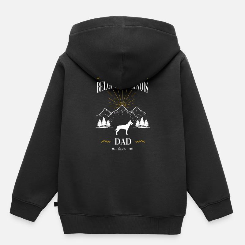 Berger belge malinois - Sweat Premium à capuche enfant bio - noir