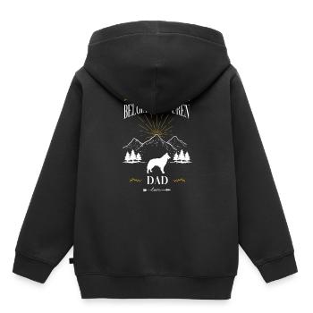 Tervuren belge - Sweat Premium à capuche enfant bio - noir - Dos - AI Model Kid Male (0cm)