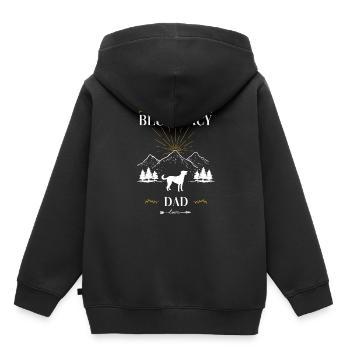 Lacy bleue - Sweat Premium à capuche enfant bio - noir - Dos - AI Model Kid Male (0cm)