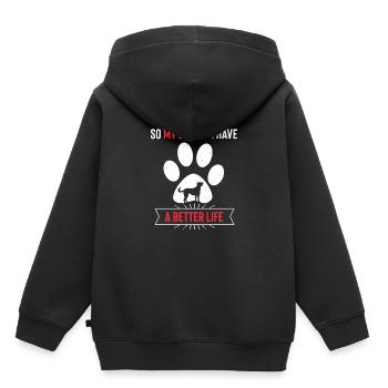 Lacy bleue - Sweat Premium à capuche enfant bio - noir - Dos - AI Model Kid Male (0cm)
