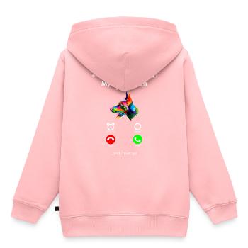 Doberman - Sweat Premium à capuche enfant bio - rose - Dos - AI Model Kid Female (0cm)