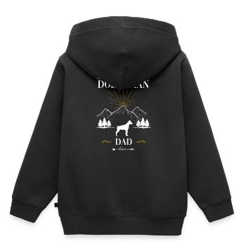 Dobermann - Kinder Premium Organic Hoodie - Schwarz - Hinten - AI Model Kid Male (0cm)