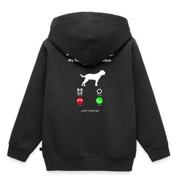 Dogue de Bordeaux - Sweat Premium à capuche enfant bio - noir - Dos - AI Model Kid Male (0cm)